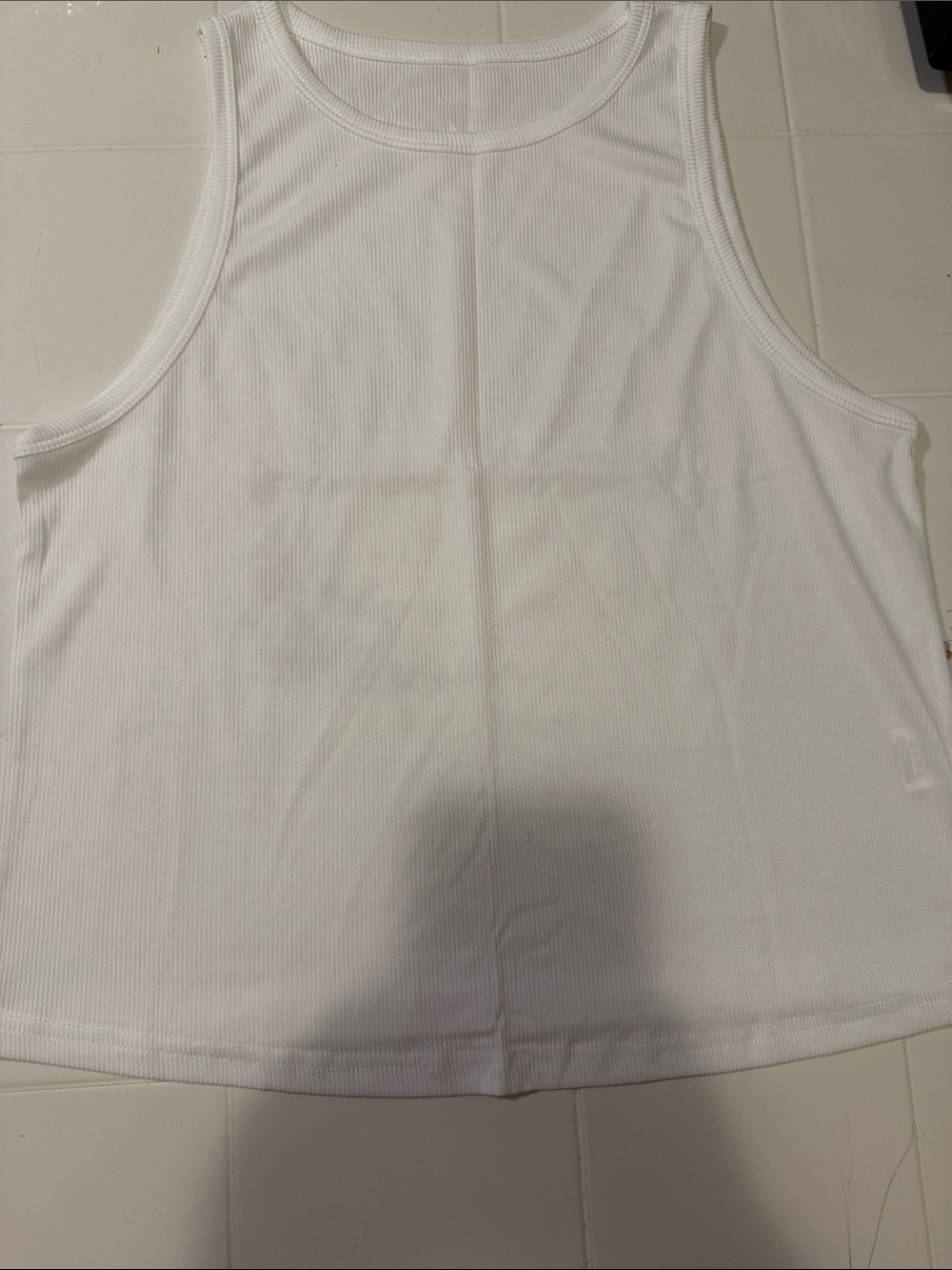 Women’s White Ribbed Tank Top
